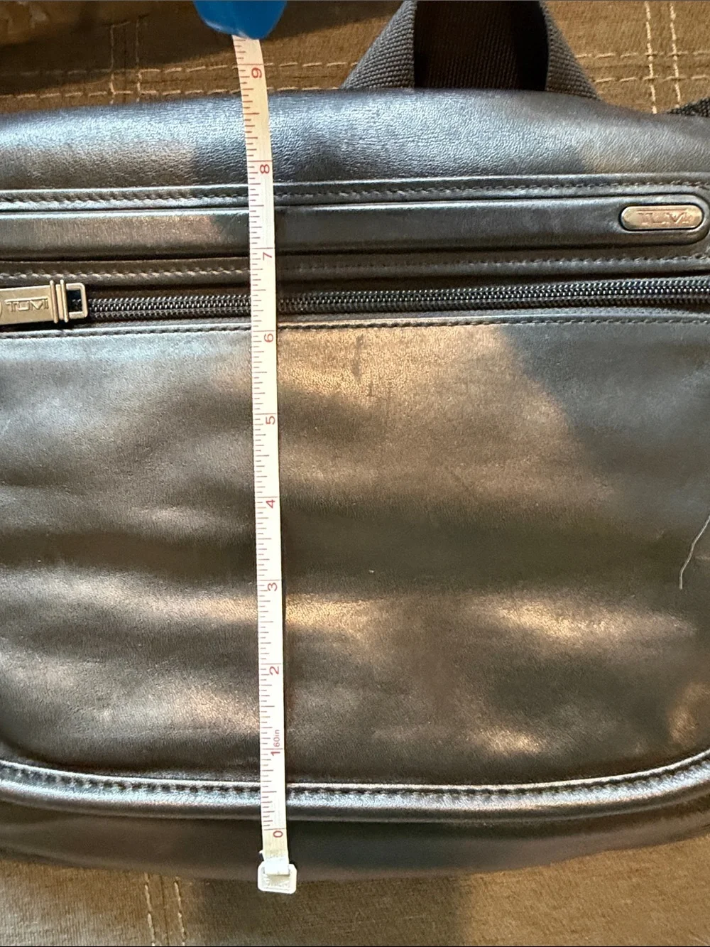Tumi Black Leather Small Messenger Crossbody
